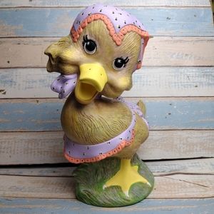 Large Hand Painted Ceramic Duck Chick Easter Eur-o-con Mold Hobbyist Easter 12".